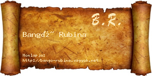 Bangó Rubina névjegykártya